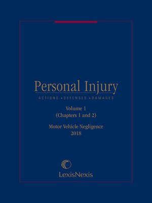 cover image of Personal Injury: Motor Vehicle Negligence